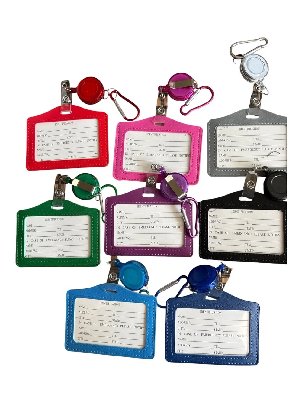 Assorted ID Badge Holders with Reels - Multiple Colors